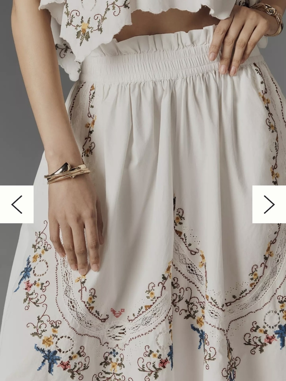 Anthropologie Embroidered Culottes Size Large - Picture 4 of 11